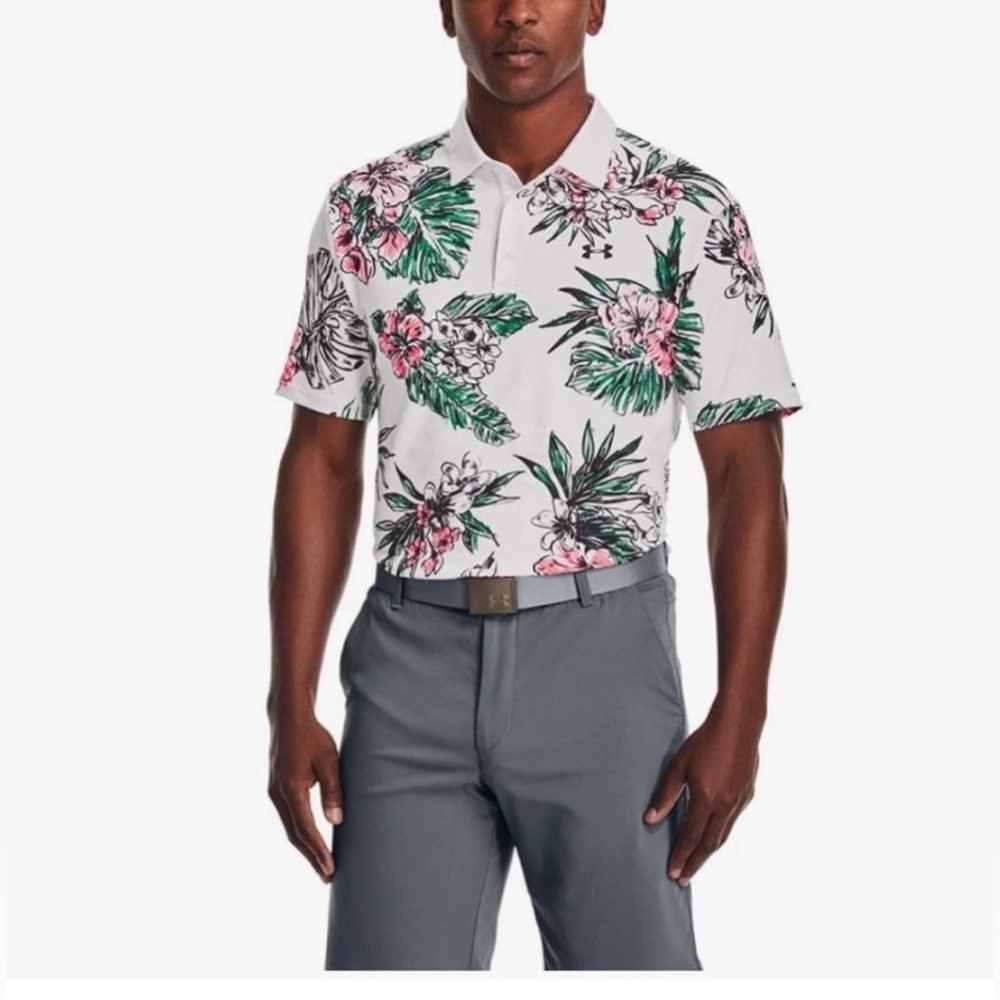Under Armour Men's Floral The Playoff Polo Shirt Size Large